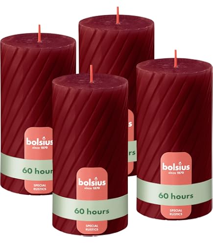 Candela A Pilastro In Vera Cera, 10 X 7 Cm, Scanalata, Set Da 4