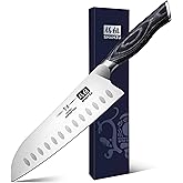 SHAN ZU 7 Inch Santoku Knife, Japanese Chef Knife Kitchen Knife, Super Steel Sharp Vegetable Meat Cooking Knife with K133 Erg
