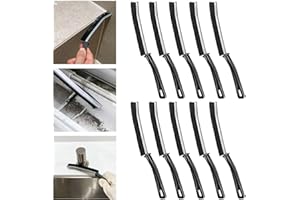 NEOVSUNY Cepillo para Limpieza de Grietas 10 Pcs, Cepillo Limpieza Espacios de Cerdas Duras, Cepillo para Fregar Limpiador de Lechada para Juntas Profundas de Azulejos de Baño De Cocina - Negro