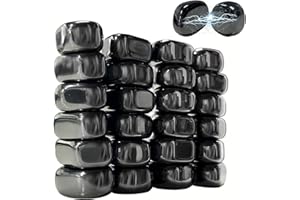 Qualsen Lot de 25 aimants en hématite, Pierres magnétiques, Pierres de Jeu d'échecs magnétiques irrégulières, aimants multifonctionnels, Pierres magnétique pour réfrigérateur, Petite Taille