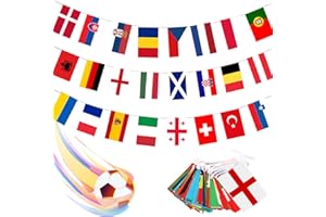 FNZBSY Euro 2024, Euro 2024 Bunting Flags, 24 Nations Flags Fabric European Bunting, for Euro 2024 Football Decorations Bunting Olympic Decorations