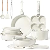 GiPP Batterie de Cuisine CéRamique AntiadhéSive et Poignee Amovible, 21 PCS | Sets de Poêles et Casseroles avec Antiadhésif e