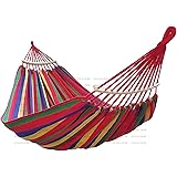 GOCAN Hängematte 2 Personen 220x160cm Gesamtlänge 330cm Last 300kg Leinwand-Baumwoll-Hängematte Outdoor für Garten Indoor Kin