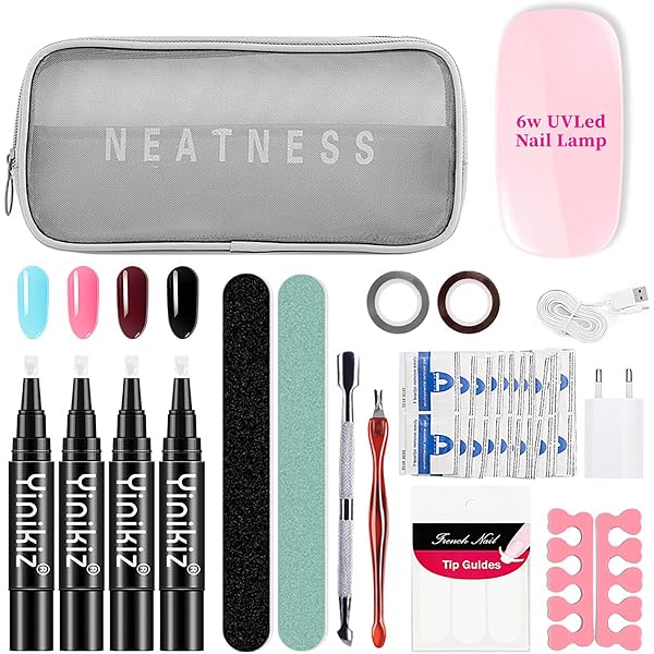 MKNZOME 3-in-1 Nagelgel-Pen – Kein Base/Top Coat Nötig, Inkl. UV-Lampe & Maniküre-Set