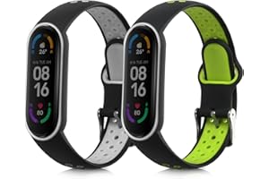 kwmobile 2X pasek TPU silikonowa klamra kompatybilna z Xiaomi Mi Smart Band 6 / Mi Band 6 / Band 5 Pasek - paski 15,5-22 cm, L, silikon TPU