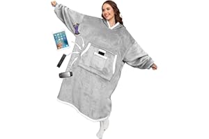 TOMEEK Bluza z kapturem oversize dla kobiet z ogromną kieszenią bluza z kapturem Sherpa polarowa bluza z kapturem koc super miękki ciepły dla dziewcząt dorosłych mężczyzn nastolatków jeden rozmiar