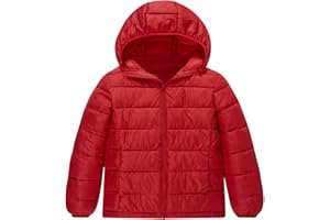 GOODSTOWORLD Kids Jacket Windproof Waterproof Boys Winter Coat Hooded Overcoats Childrens Lightweight Warm Zip Up Outerwear 4-12 Year