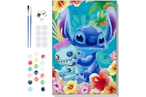 SENQAO Paint by Numbers Kit for Adults Beginner Children Kids,Cartoon Adult Kids' Paint by Numbers Kits on Canvas Framed, Color by Numbers for Adults Children, Art Supplies Set for Kids 9-12, 8x12in