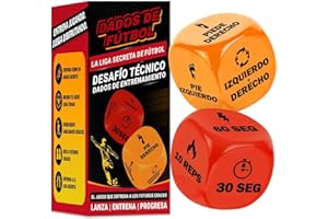 TOMATOYS Dados de Fútbol Entrenamiento (2 uds) | Juegos Deportivos Infantiles | Entrenamiento Técnico para Peques | Juguetes de Deporte | Regalos para Jóvenes de 8 a 12 Años | Juego de Habilidades
