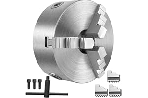 Husuper K11-125 Mandril de Torno de 3 Mordazas, Portabrocas de torno autocentrante, Mandíbula Externa Mandril CNC, Torneadora de Madera Rectificadora de Acero Endurecido Semi-Acero Alta Precisión