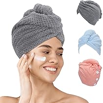 4 stuks haartulband, microvezel handdoek, tulbandhanddoek met knop
