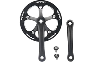 MEGHNA Singel Speed - Guarnitura 38T/46T/48T Bicycle Crankset da 170 mm, in alluminio, per bicicletta da donna