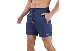 Suwangi Męskie spodenki do biegania oddychające spodenki treningowe z ultralekkim designem spodenki treningowe na siłownię z kieszeniami na zamek błyskawiczny