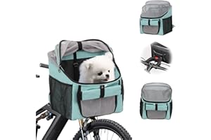 BigKing Fahrradtasche für Haustiere, Fahrradkorb vorne für Hunde, Faltbarer Fahrradkorb, geeignet für Outdoor-Reiten und Camping mit Haustieren (Blau)