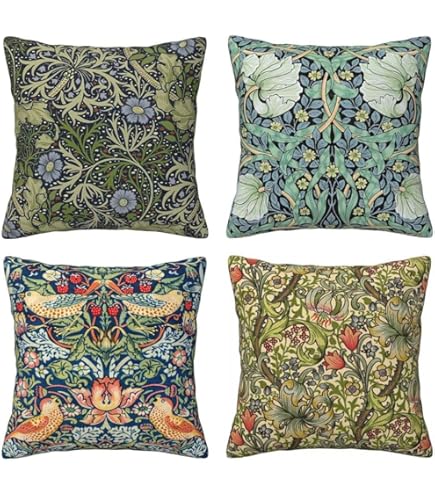 Dripglw Fundas De Almohada Con Diseño Floral De William Morris De Animales Del Bosque 12 X 20 Pulgadas Diseno De Liebres Azules Verdes Rojas Dripglw Fundas De Almohada Con Diseño Floral De William Morris De Animales Del Bosque 12 X 20 Pulgadas Diseno De Liebres Azules Verdes Rojas