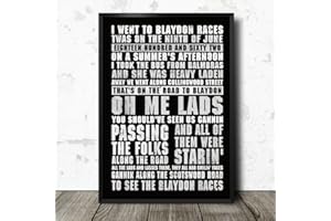 EPOCHSIGN Póster de Newcastle United Football Canción Canción Chant Poster Blaydon Races Retro Style Wall Decor Poster Metal Sign 20,3 x 30,5 cm