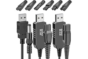 BESPOTCL Caricabatterie da 5 V, 6 Kit adattatore USB multifunzione,adatto per il caricabatterie del rasoio Philips, altri rasoi, parrucchieri e altri cavi di alimentazione alternativi