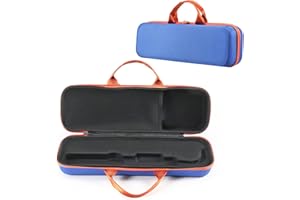 Generic Custodia rigida da viaggio compatibile con asciugacapelli Dyson Airstrait, piastra per capelli e accessori, custodia protettiva portatile (blu + arancione)