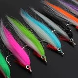 Tigofly 12 Mosche Da Pesca Affondanti UV Polar Fry, Color Oliva/Marrone, Misura #8, Per Trota, Salmone, Persico