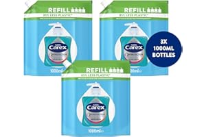 Carex 2 Hour Protection Antibacterial Original Hand Wash Refills, Liquid Hand Soap Eco Refill for Homes & Businesses, Clean & Protect Hands, Bulk Buy, Pack of 3 x 1 litre