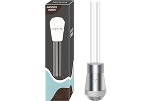 ‎NEOUZA NEOUZA Akcesoria do narzędzi do dystrybucji kawy WDT, aluminiowy uchwyt wbudowany magnes, 0,4 mm 8 igieł ze stali nierdzewnej, mieszadło do proszku espresso (srebrne)