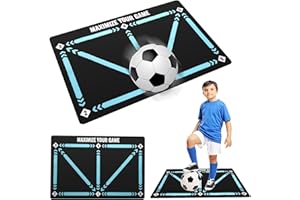 VEHOUKLI Grande taille : 60 x 90 cm, pour l'entraînement des pas à pas, silencieux, antidérapant et absorbant les chocs, tapis de football pour les exercices pour les enfants, tapis d'entraînement de football