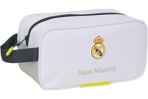 Safta Real Madrid EQUIPACIÓN 25/26 - Sac à Chaussures Moyen, Multifonction, Sport, extrascolaire, Football, Confortable et Polyvalent, 29 x 14 x 15 cm, Blanc, M, Décontracté