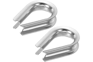 PATIKIL Cosse de Câble en Acier Inoxydable 304 de 12 mm (1/2 Pouce), Lot de 2 Cosses de Câble pour Gréement de Bateau