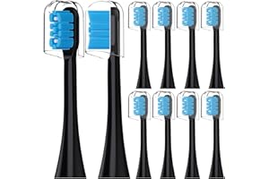 OTHANARY 10 sztuk kompatybilnych z Sonic elektryczną szczoteczką do zębów, soniczną szczoteczką do zębów, pasuje do wszystkich powierzchni elektrycznych szczoteczek do zębów, z osłoną przeciwpyłową (czarne, M)