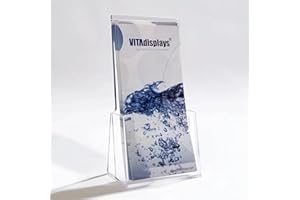 Présentoir de table pour prospectus DIN Long (DL), porte-brochures de VITAdisplays, présentoir de prospectus transparent
