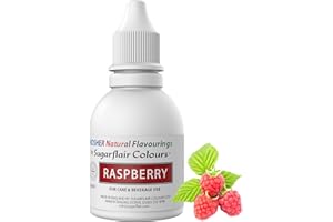 SUGARFLAIR COLOURS Sugarflair Raspberry Flavouring - Natural Food Flavouring for Baking, Cakes, Ice Creams, Chocolates, Icings and More! Pack Your Bakes With A Delicious Natural Food Flavour Extract - 30ml