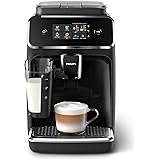 Philips Serie 2200 Cafetera Superautomática - Sistema de Leche LatteGo, 3 Variedades de Café, Pantalla Táctil Intuitiva, Negr