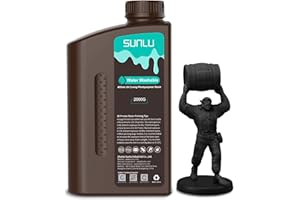 SUNLU Wasser Waschbares 3D Drucker Resin,2kg 405nm UV Schnell Härtend 3D Harz,für 2K 4K 8K LCD DLP SLA Resin 3D Drucker, Kein Alkohol Erforderlich, Hohe Präzision 3D Harz 2000g,Schwarz