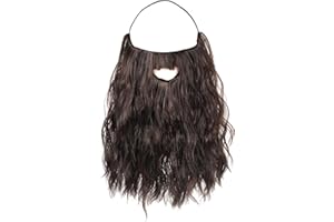 HAIFAFAFAING Wizard Beard Men Long Fake Beard Novelty Wizard Costume Men Curly Fake Mustache Soft and Full False Facial Hair for Carnival Themed Party Wizards Cosplay Halloween Costume(Brown)