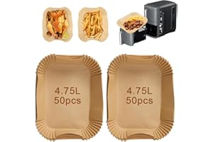 papasgix Silicone Moule Air Fryer Ninja Double Stack XL SL400EU 9.5L, Ouverture latérale Grande Capacité Ninja SL400EU Accessoires Air Fryer pour Friteuse sans Huile (Papier Brun, 100PCS)