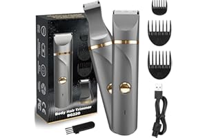 RAXMETRY Profesional Afeitadora Mujer, 2 en 1 Rasuradora Mujer Zona Intima, Recargable Rasuradora Mujer, Indoloro Maquina Depilar Mujer, IPX7 Impermeable, Uso en Seco y en Mojad, Gris Dorado