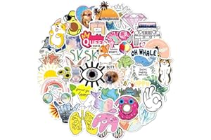 QAXROCYN 100 Pcs Waterproof Trendy Aesthetic Vsco Vinyl Stickers for Water Bottle Laptop Computer Bike Luggage Flasks Cup Guitar Scrapbook Car Decals Stickers Gift Pack for Teens Kids Adults Boys Girls.