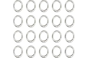 PATIKIL 1 in Spring O Ring, 50pcs O Ring Clip Keyring Clip Purse Clips Trigger Buckle Circle Metal Binder Snap Round for Handbags Straps Purse Shoulder Bag Hook Keychain, Silver
