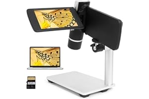 Andonstar AD203 Microscopio tascabile con schermo da 4 pollici per bambini e adulti, nero, supporto per PC Windows, scatta foto e video, microscopio digitale portatile USB