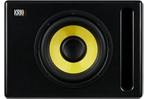 Caisson de Basses Actif Noir de Studio KRK S10.4 – Subwoofer d'une Puissance de 160W – SPL Max 117dB – Contrôles Avancés et Connectivité Étendue, Bypass avec footswitch optionnel