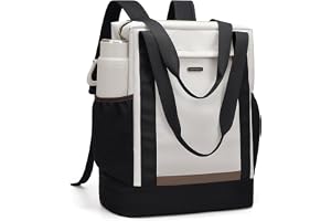 Golf QUALITY ryggsäck dam 45 cm, elegant laptop handväska 2 i 1, skolväska dam dagryggsäckar arbetsväska lärarväska reseryggsäck för universitet kontor, svart, 17.3"