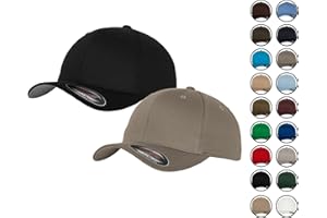 HLKAUF 2er Flexfit Unisex Wooly Combed Cap Baseball Caps graue Unterseite S M L XL XXL Basecap Mütze