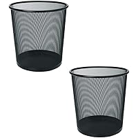 Callas Metal Mesh Round Wastebasket - Set Of 2 (Black)