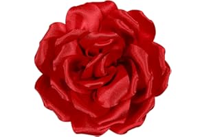Mecool Rose Hair Clip for Weddings Brooch Corsage Hair Head Clip on Flowers for Hair Jewellery Barrette Hair Decorations for Women Accessories | Hair Clips Girls-Red