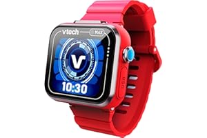 VTech - Kidizoom Smartwatch MAX Rojo, Reloj Inteligente para niños, Doble cámara de Fotos, vídeos, Juegos, Pantalla táctil Horizontal, Versión ESP