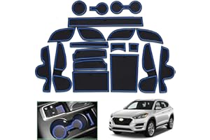 GAFAT 2015-2020 Hyunda-i Tucson (Automatic Transmission) Non-Slip Car Mats, Rubber Mats for Centre Console, Cup Holder, Door Seam (Blue)