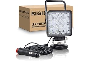 ‎RIGIDON RIGIDON 4 Zoll 10cm 48W Led arbeitsscheinwerfer mit magnetfuß, 12V 24V led Spot strahler, offroad beleuchtung arbeitslicht für Auto SUV ATV Traktor LKW 4x4 Boot, 6000K weiß led suchscheinwerfer