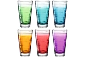 LEONARDO HOME 026845 Trinkglas VARIO STRUTTURA 6 Stück sortiert 280 ml Farbverlauf, Glas, Bunt