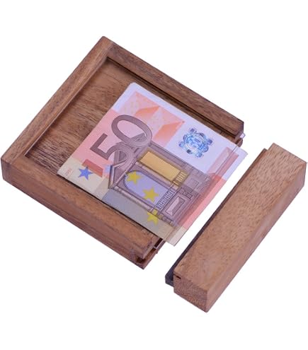 Scrigno Del Tesoro In Legno Con 2 Scomparti Segreti | Gioco Di Logica E Pazienza | Scatola Magica Regalo 8,5x15,5x5 Cm - 4