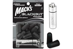 Mack's Blackout Lot de 7 paires de bouchons d'oreille en mousse souple avec étui de voyage